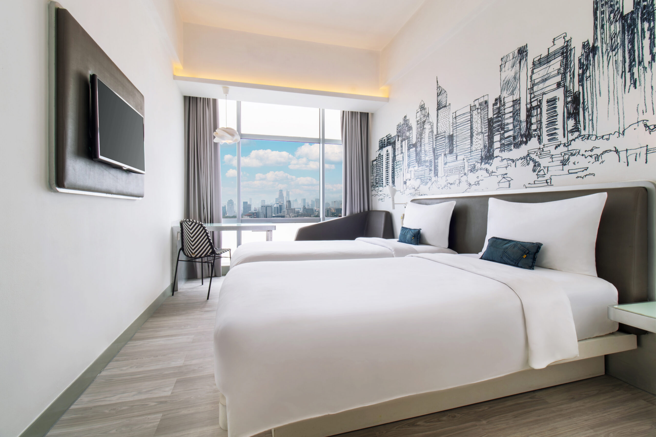 Yello Room – Twin Bed 1